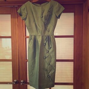 1950's vintage dress green small
